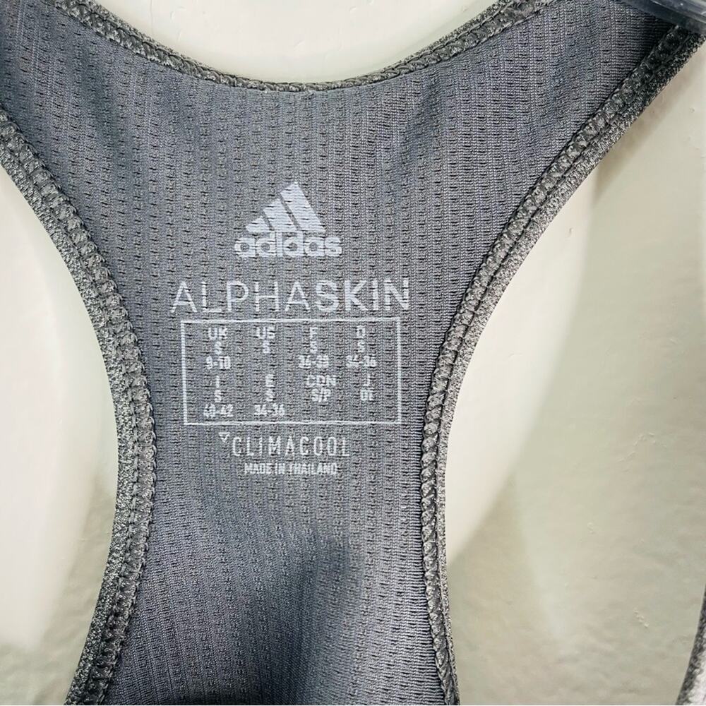 Adidas grey pink logo athletic activewear gym yoga sports bra small - Picture 4 of 5